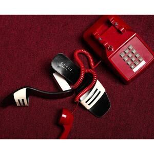 9.5 Gucci Print Black and White Mule